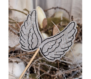 ADVENTSKALENDER 24. Dezember - Stickserie ITH - Engelsflügel LineArt Doodle Anhänger Stabdatei Appli